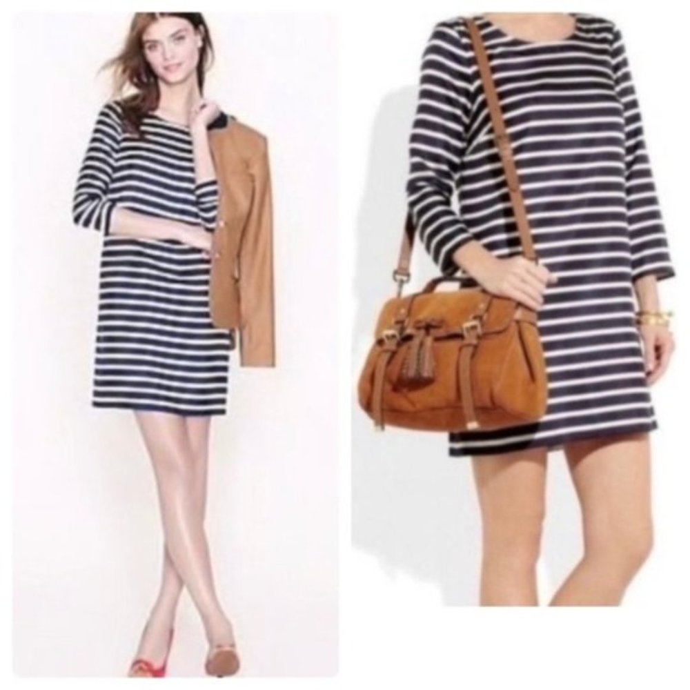 J. Crew Jules Shift Dress In Striped Silk